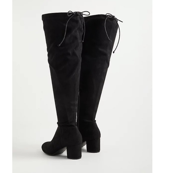 NWT TORRID STRETCH OVER THE KNEE HEELED BOOT - FAUX SUEDE BLACK (WW) - Picture 2 of 4